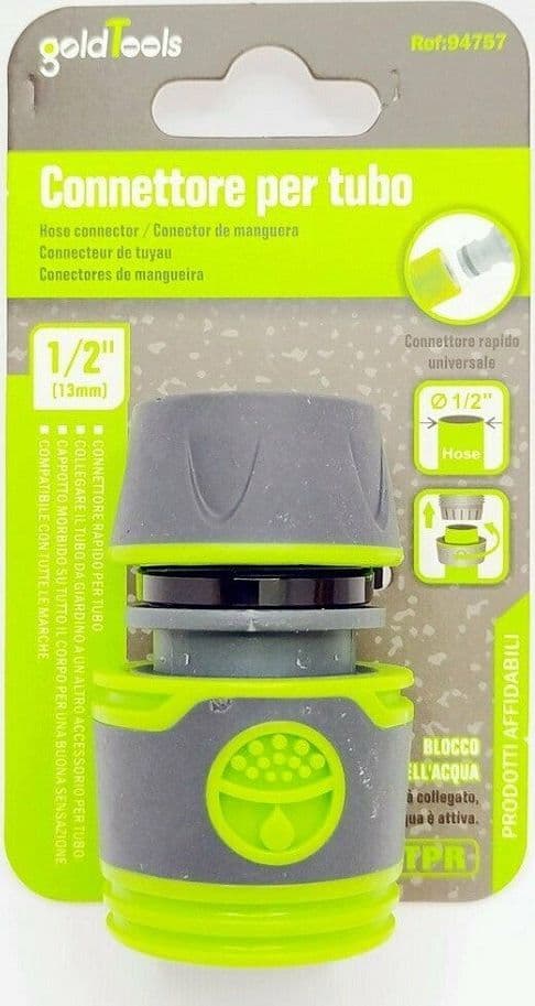 RACCORDO CON INNESTO RAPIDO CON ACQUASTOP PER TUBO DA 1/2" 13MM CONNETTORE 94757 - 3
