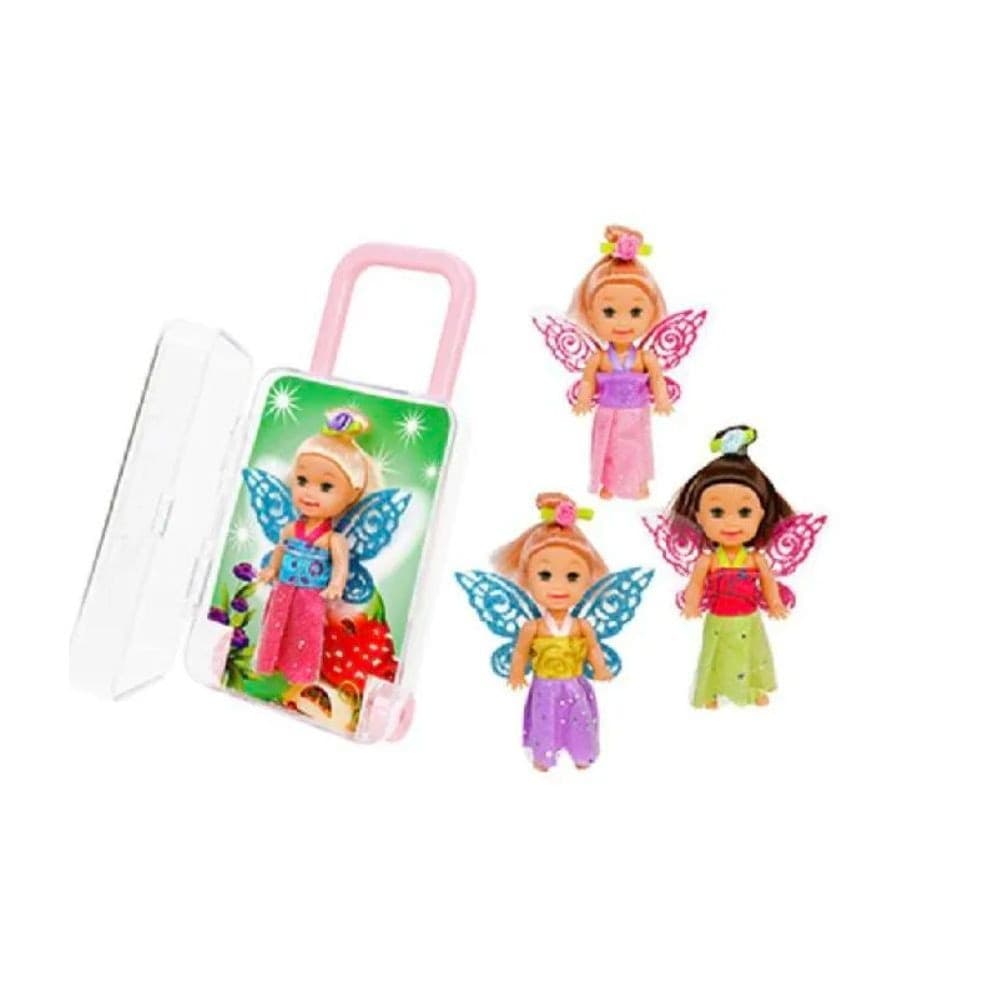 CAMI BAMBOLINA FATINA CON TROLLEY VALIGETTA COLORI ASSORTITI BAMBOLA SNODABILE - 2