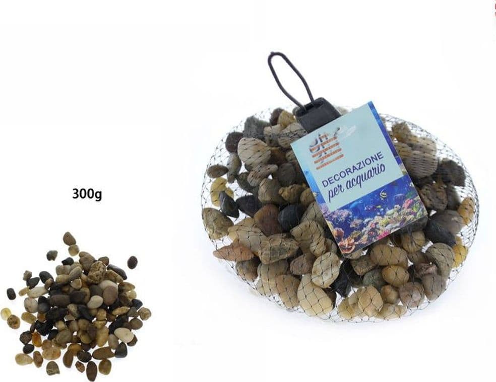 3PZ PIETRE DECORATIVE ACQUARIO DECORAZIONE SASSI PIANTE VASI 300GR 0.5x0.8 CM - 3