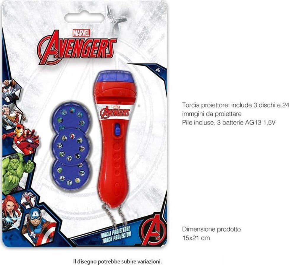 TORCIA PROIETTORE AVENGERS MARVEL 24 IMMAGINI DA PROIETTARE GIOCO BAMBINI - 2