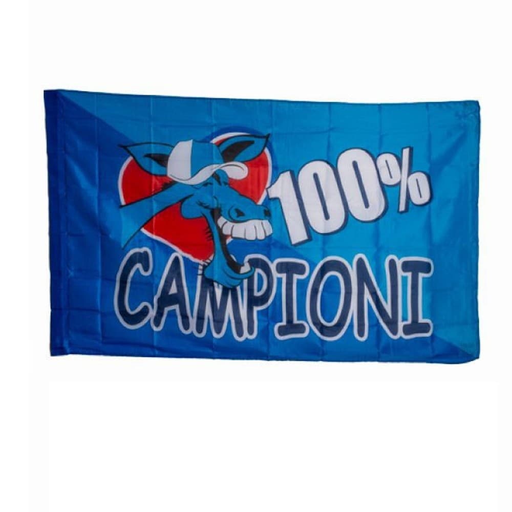 BANDIERA NAPOLI 175X285 100% CAMPIONI NAPOLETANO ITALIA SCUDETTO CALCIO SQUADRA - 2