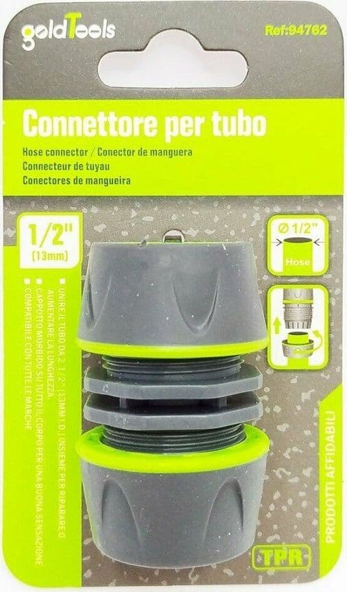 CONNETTORE GIUNZIONE TUBI DA 1/2" INNESTO RIPARATORE CON INSERTI IN GOMMA 94762 - 2