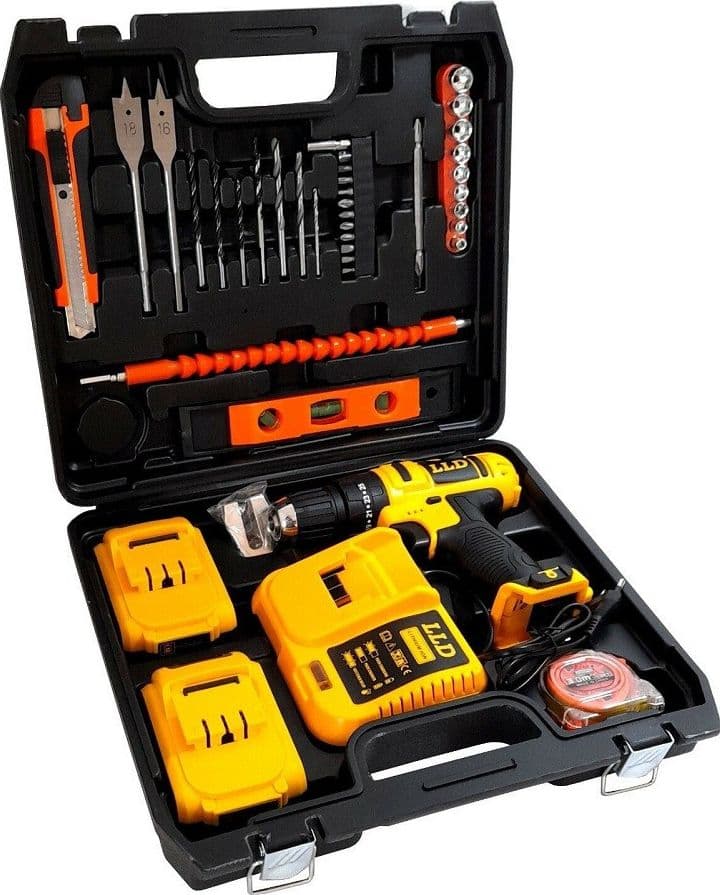 TRAPANO AVVITATORE A PERCUSSIONE DOPPIA BATTERIA LITIO 24V VALIGIA 16 ACCESSORI - 3