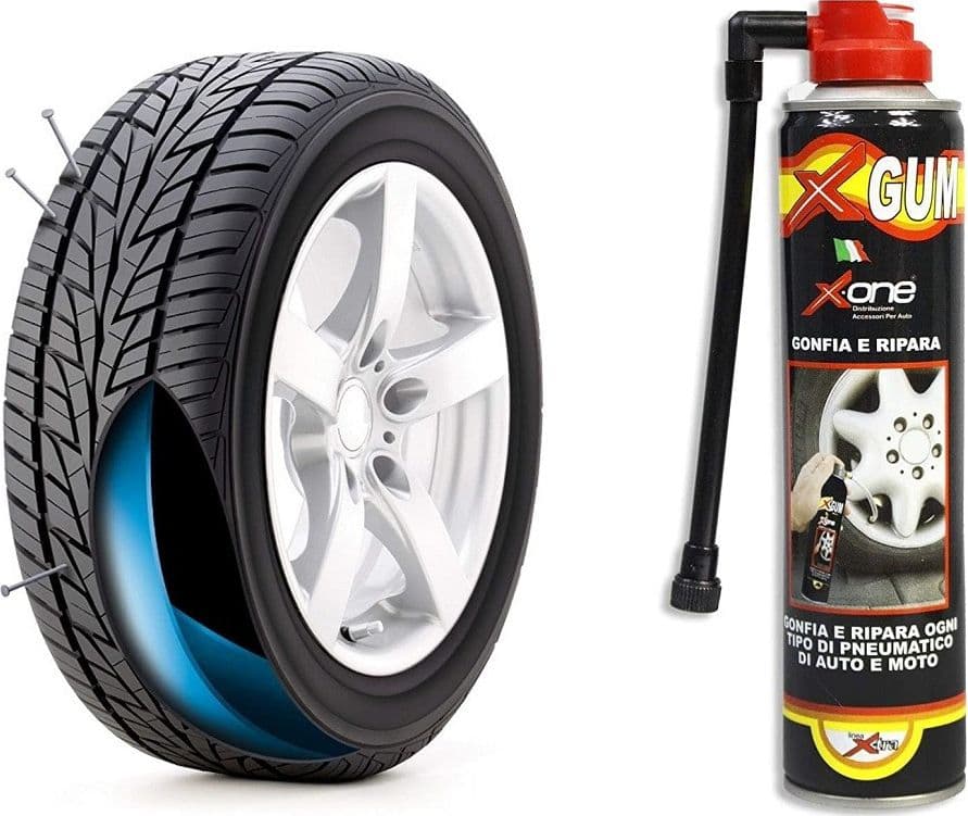 BOMBOLETTA SPRAY RIPARA PNEUMATICO PER AUTO MOTO SIGILLA FORI PENUMATICI 300 ML - 2