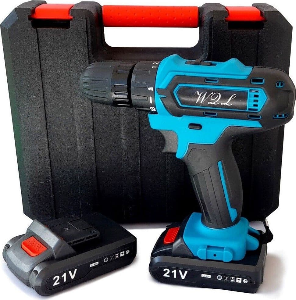 TRAPANO AVVITATORE CORDLESS A BATTERIA LITIO 21V DOPPIA BATTERIA + VALIGIA 02036 - 2