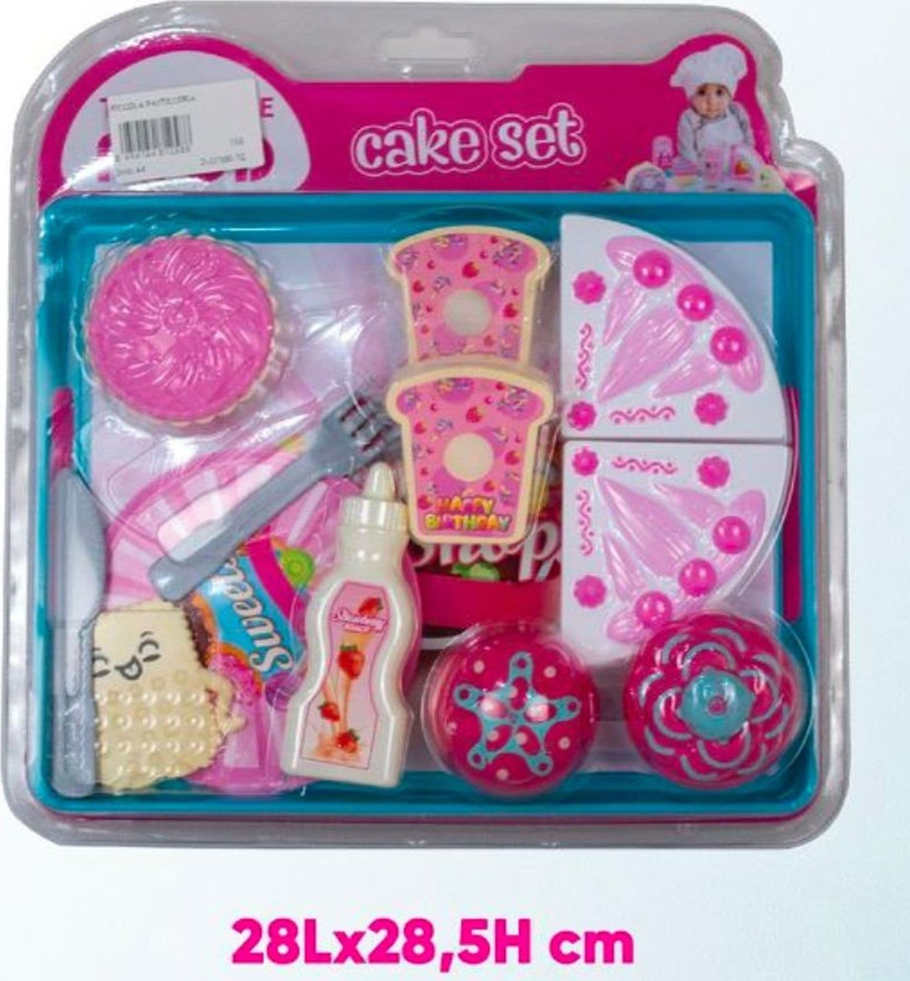 CAKE SET PICCOLA PASTICCERIA 12 PEZZI GIOCATTOLO BAMBINE COMPLEANNO ACCESSORI