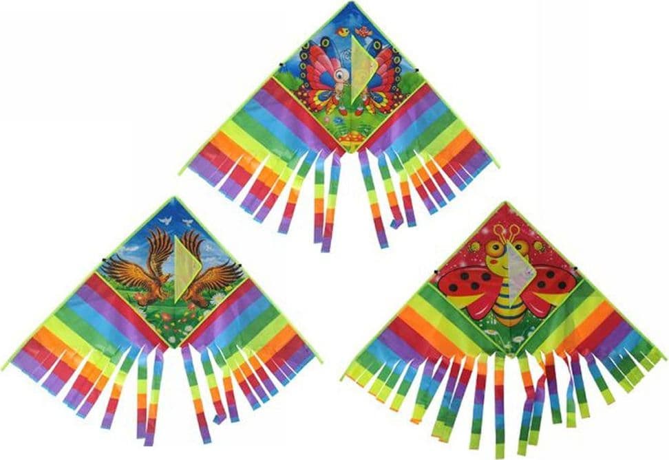 AQUILONE ARCOBALENO GIOCO ESTERNO SPIAGGIA FACILE DA PILOTARE VARI COLORI 110X90 - 3