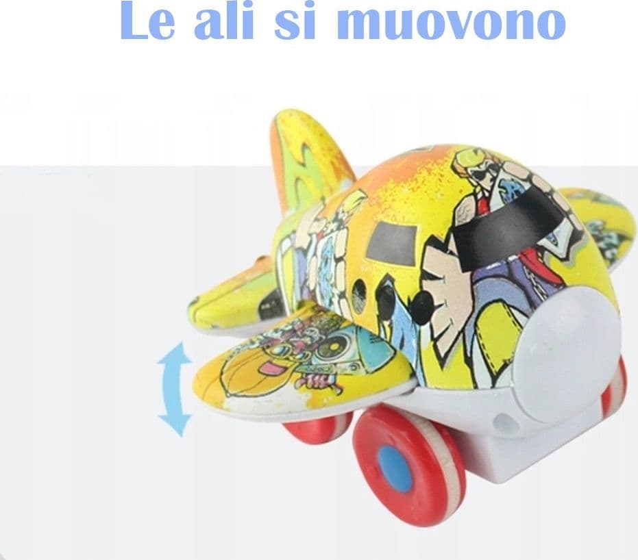 AEROPLANO CON FRIZIONE GIOCATTOLO EDUCATIVO BAMBINI AEREO CON RETRO CARICA - 5