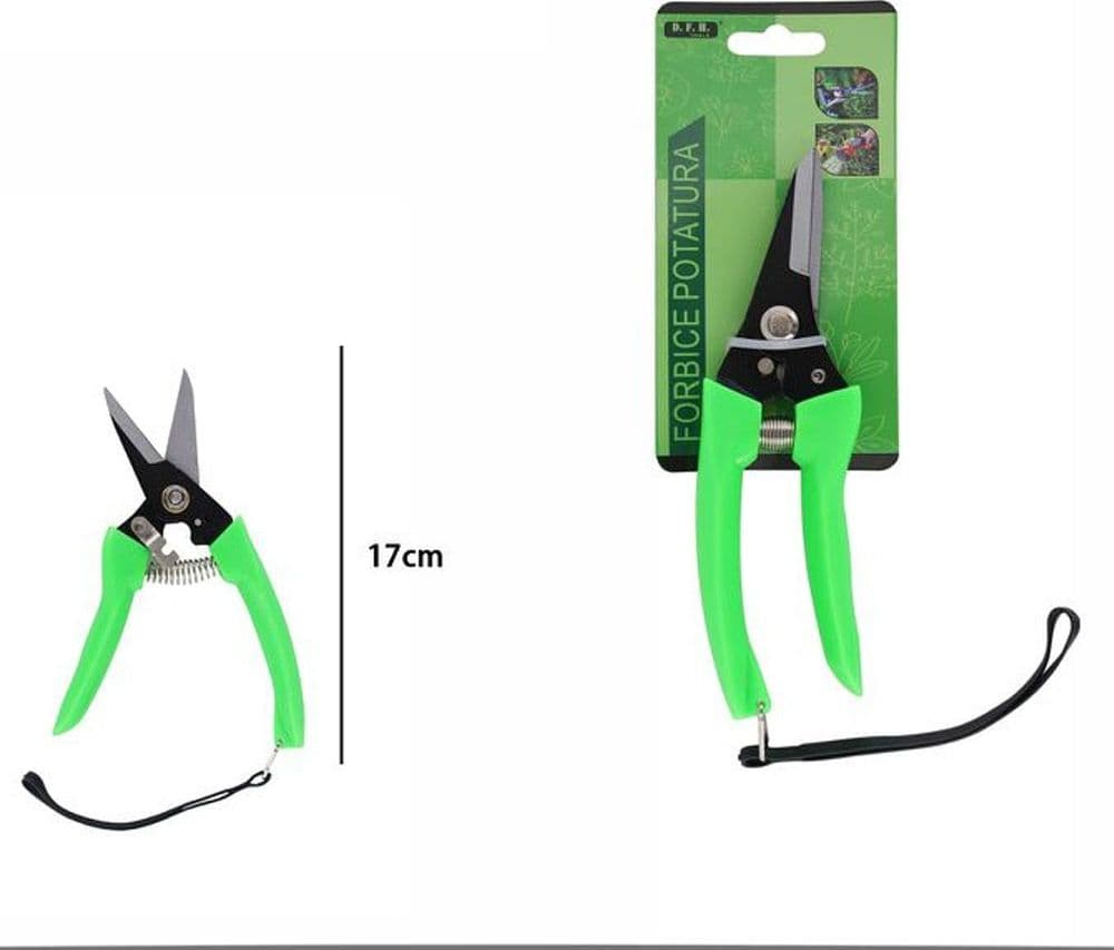 FORBICI PER POTATURA GIARDINO PIANTE MANICO ANTISCIVOLO MOLLA DI RICHIAMO 17 CM - 2