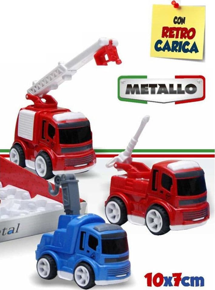 MACCHININA CON FRIZIONE GIOCATTOLO EDUCATIVO BAMBINI POMPIERI CON RETRO CARICA
