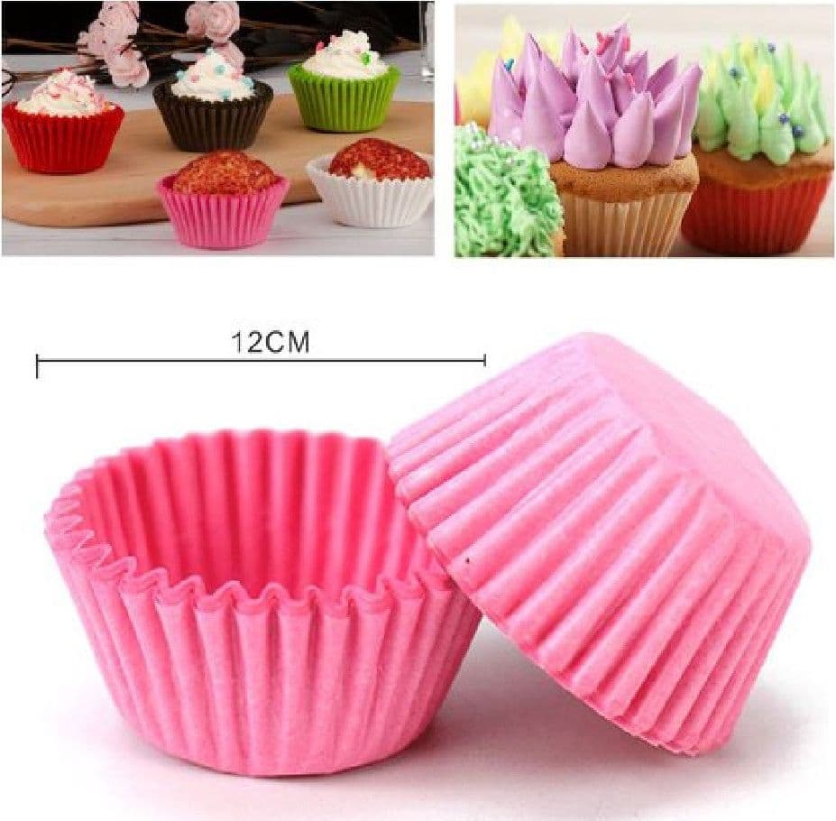 SET 2 CONFEZIONI 50 PIROTTINI CARTA 12CM ROSA DOLCI CUPCAKE TORTINE MUFFIN 56132 - 2