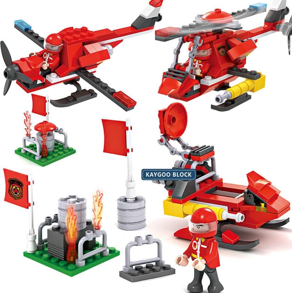 COSTRUZIONI PER BAMBINI BLOCKS FIREFIGHTERS POMPIERI DIY 8 SET ASSORTITI - 5