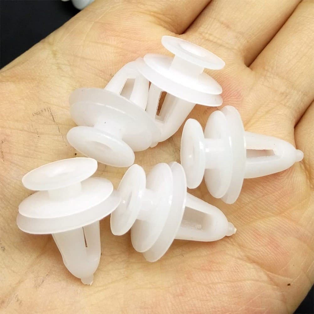 KIT 40PZ CLIP DI FISSAGGIO PANNELLO AUTOMATICO RIVETTI PLASTICA GANCI AUTO BIANCO - 6