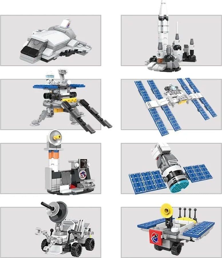 COSTRUZIONI PER BAMBINI SPACE NAVICELLA SPAZIALE SPACESHIP DIY 8 SET ASSORTITI - 3
