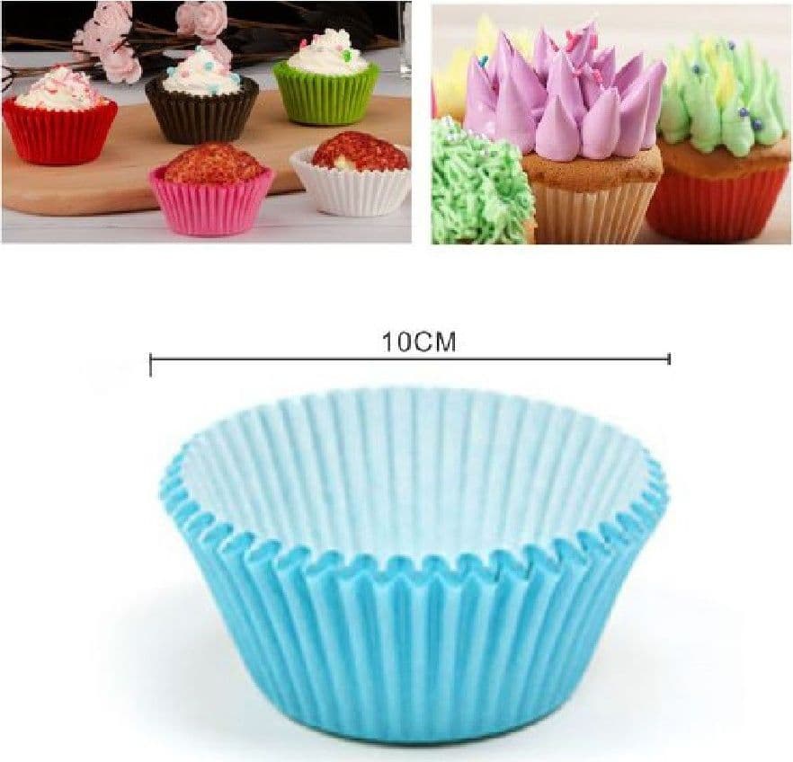 SET 2 CONFEZIONI DA 50 PIROTTINI CARTA 10CM CELESTI CUPCAKE TORTINE MUFFIN 56135 - 2