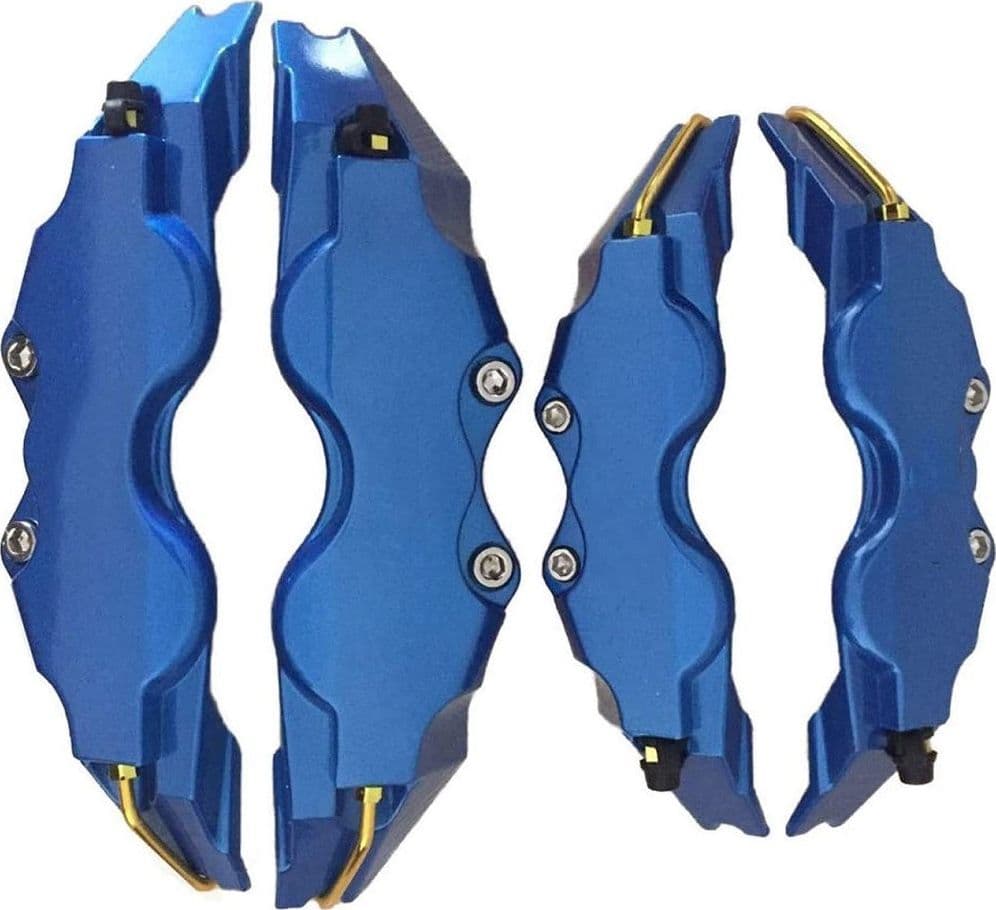 2 COPRI PINZA PER DISCO FRENO COPERTURA AUTO COLOR BLU ABS PROTEZIONE UNIVERSALE