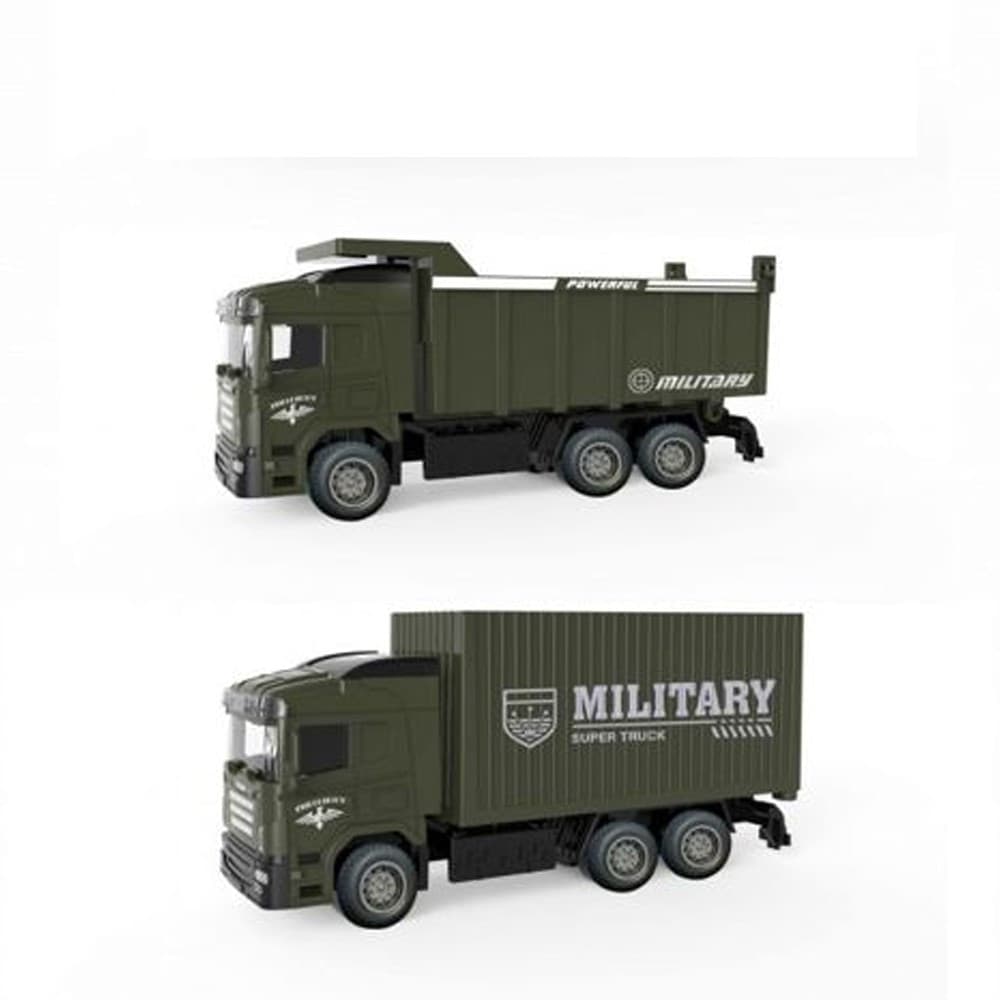 MACCHININA GIOCATTOLO EDUCATIVO PER BAMBINI CAMION MEZZI MILITARI METAL LUX - 3