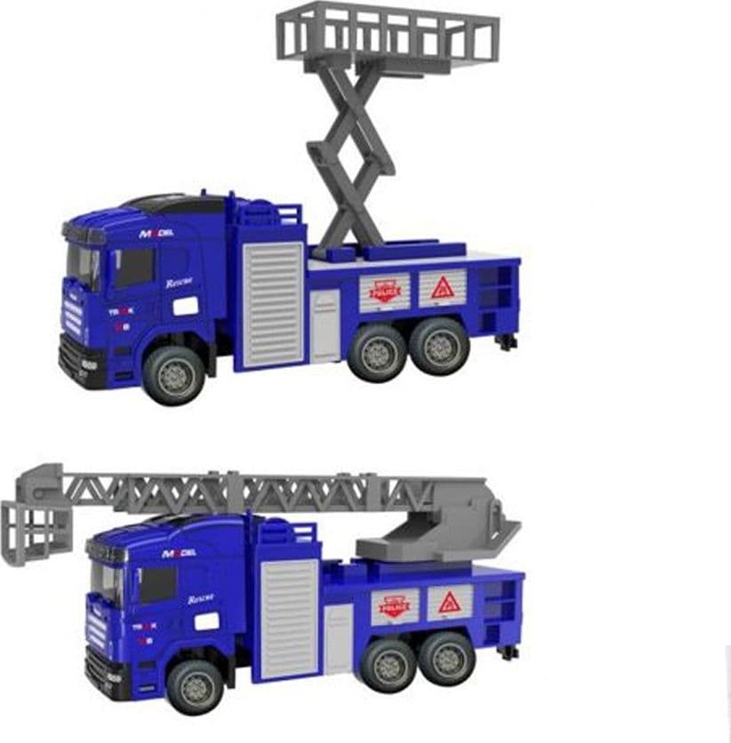 MACCHININA GIOCATTOLO EDUCATIVO PER BAMBINI CAMION MEZZI DELLA POLIZIA METAL LUX - 3