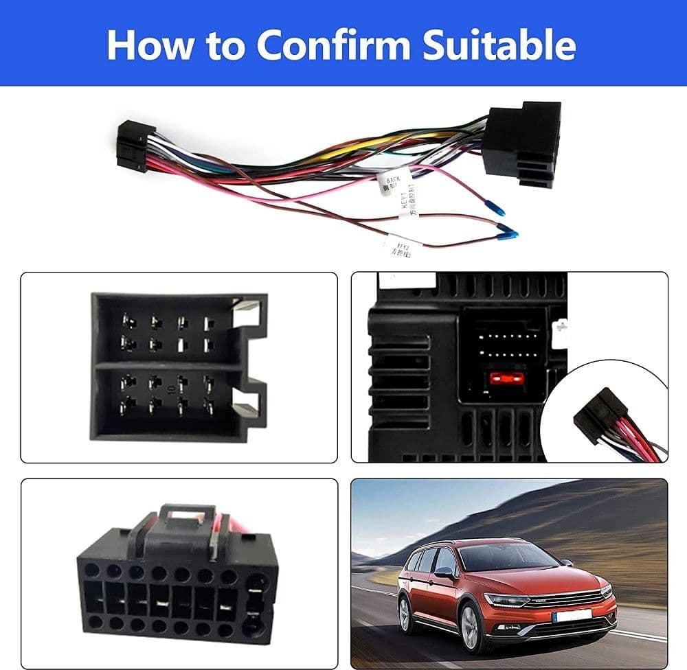 CAVO ADATTATORE DA 16 PIN A ISO PRESA STANDARD AUTORADIO ANDROID LINEE CONTROLLO - 5
