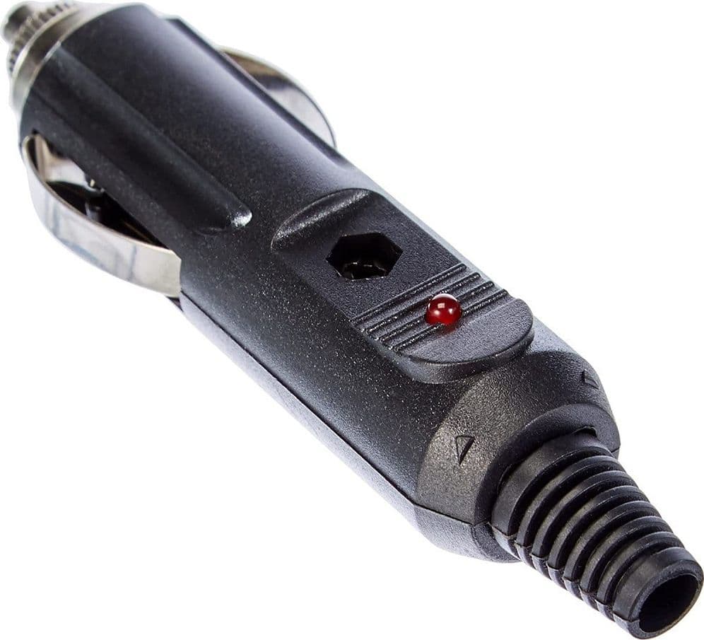 CONNETTORE MASCHIO PER PRESA ACCENDISIGARI ACCENDINO FUSIBILE 1 LED PER AUTO - 3