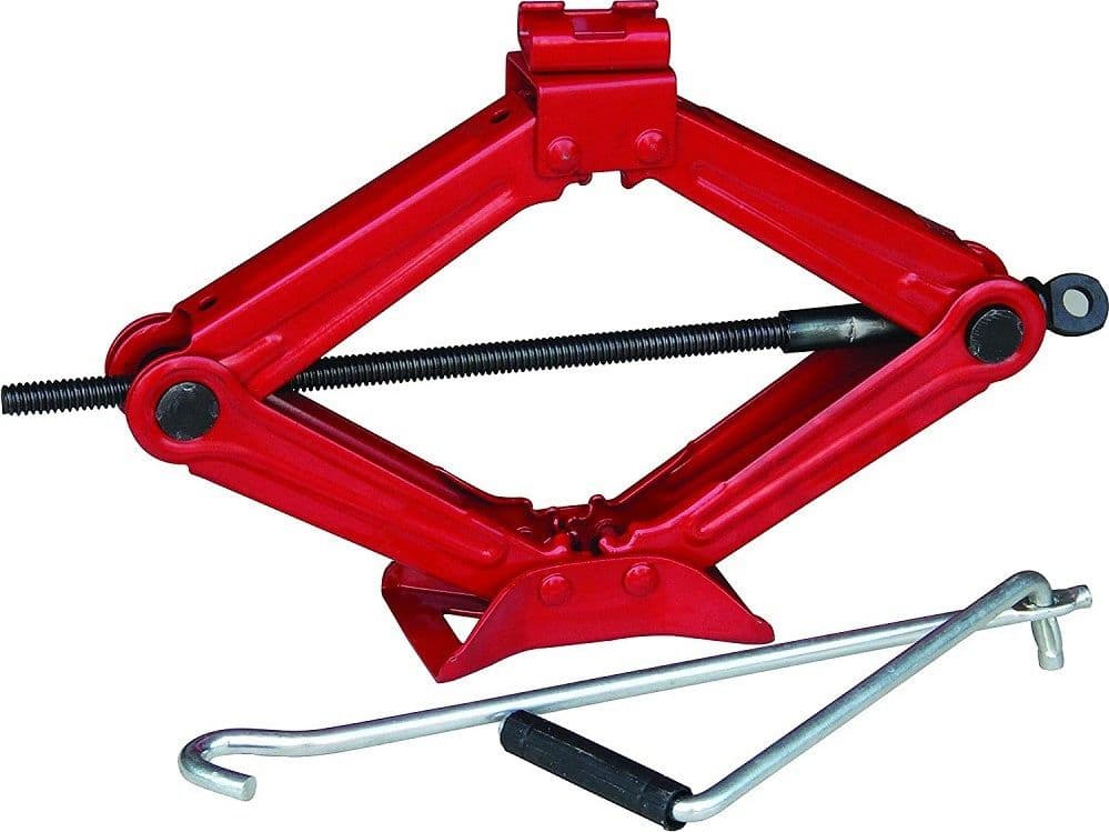 CRIC CRICK A PANTOGRAFO PER AUTO CAMION CARAVAN SOLLEVAMENTO DA 1,5T 1500KG RED