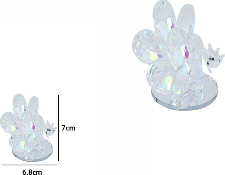 PAVONE CRISTALLO BOMBONIERA REGALO DECORAZIONE VETRO BATTESIMO MATRIMONIO 7 CM - 3