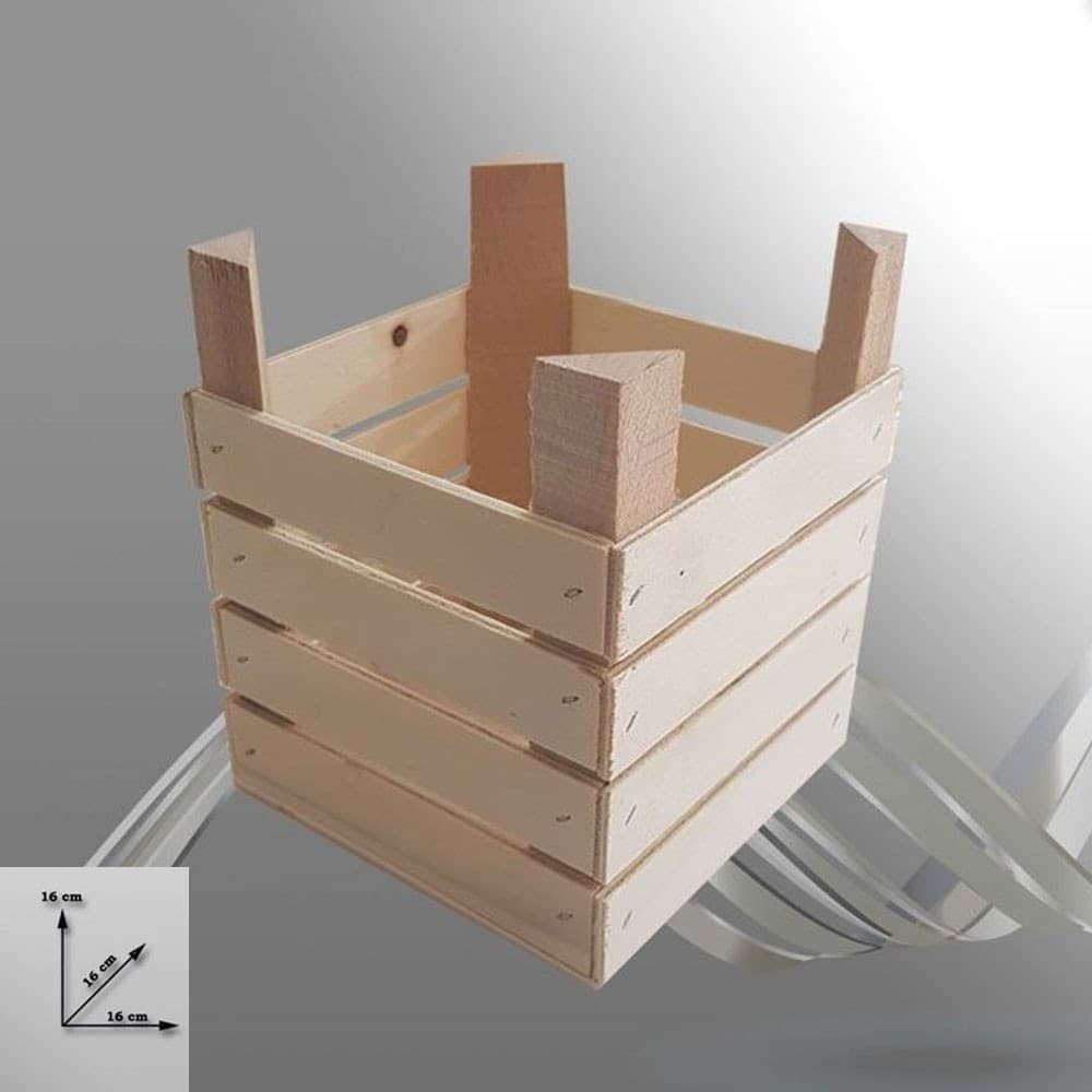CASSETTA CASSETTINA PORTA OGGETTI LEGNO QUADRATA DECORAZIONE 16x16x16 CM 702109 - 4