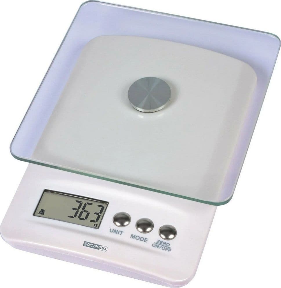 BILANCIA DA CUCINA DIGITALE PORTATA 5KG BIANCO PIANO IN VETRO DISPLAY LCD 580017 - 3
