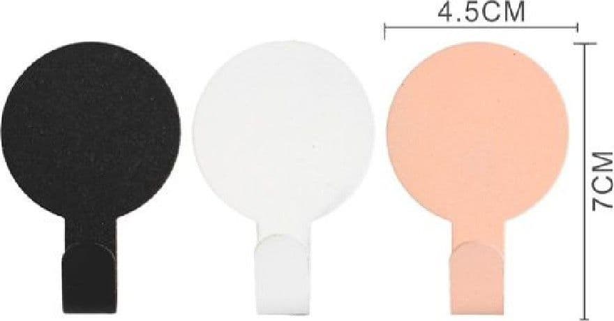 SET 2PZ GANCI APPENDINI AUTOADESIVI TONDO PARETE CASA CUCINA BAGNO 4,5X7CM 55921 - 2