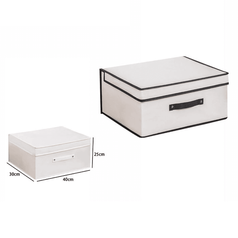 BOX SCATOLA SALVASPAZIO ARMADIO CONTENITORE PORTA OGGETTI ORGANIZER 30x40x25 CM - 2
