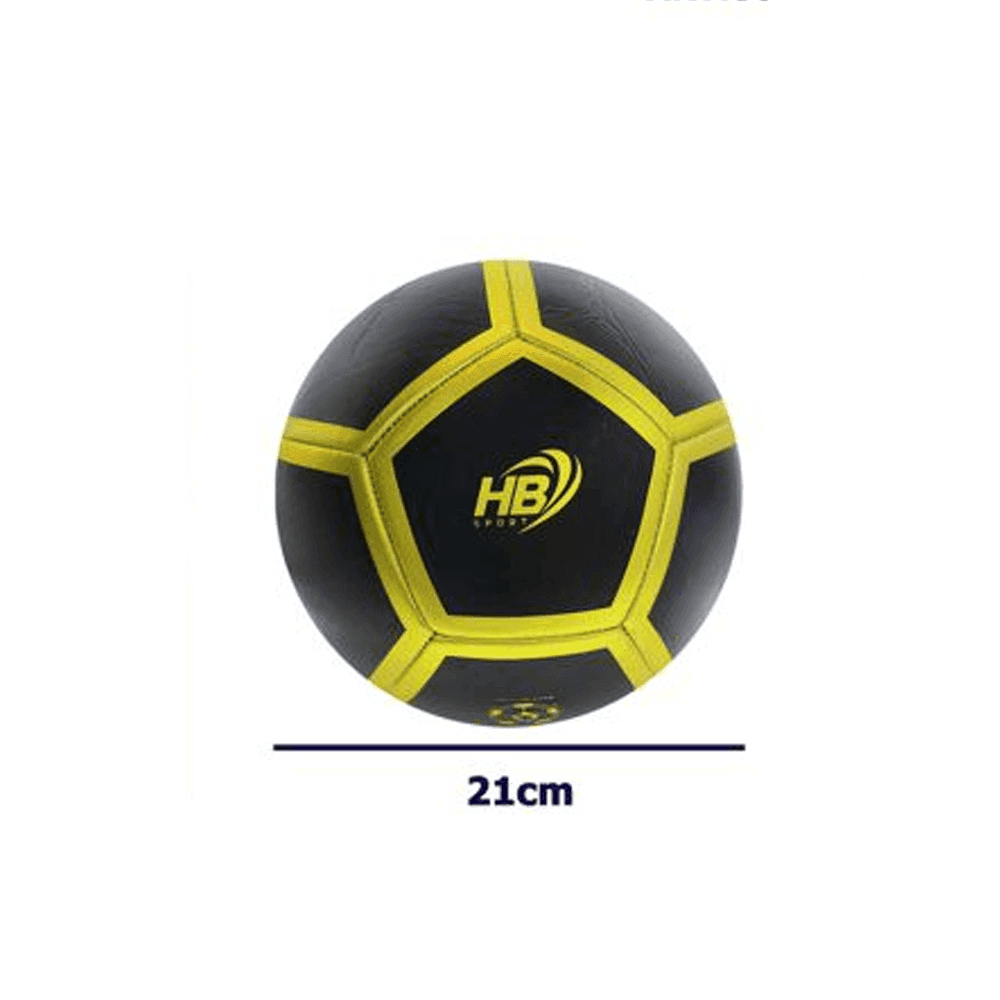 PALLONE PALLA DA CALCIO CALCETTO NERO E GIALLO 21CM ALLENAMENTO GARA GIOCO 06566 - 2