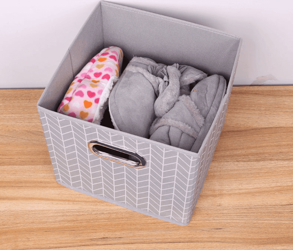 BOX SCATOLA SALVASPAZIO ARMADIO CONTENITORE PORTA OGGETTI ORGANIZER 25x25x25 CM - 2