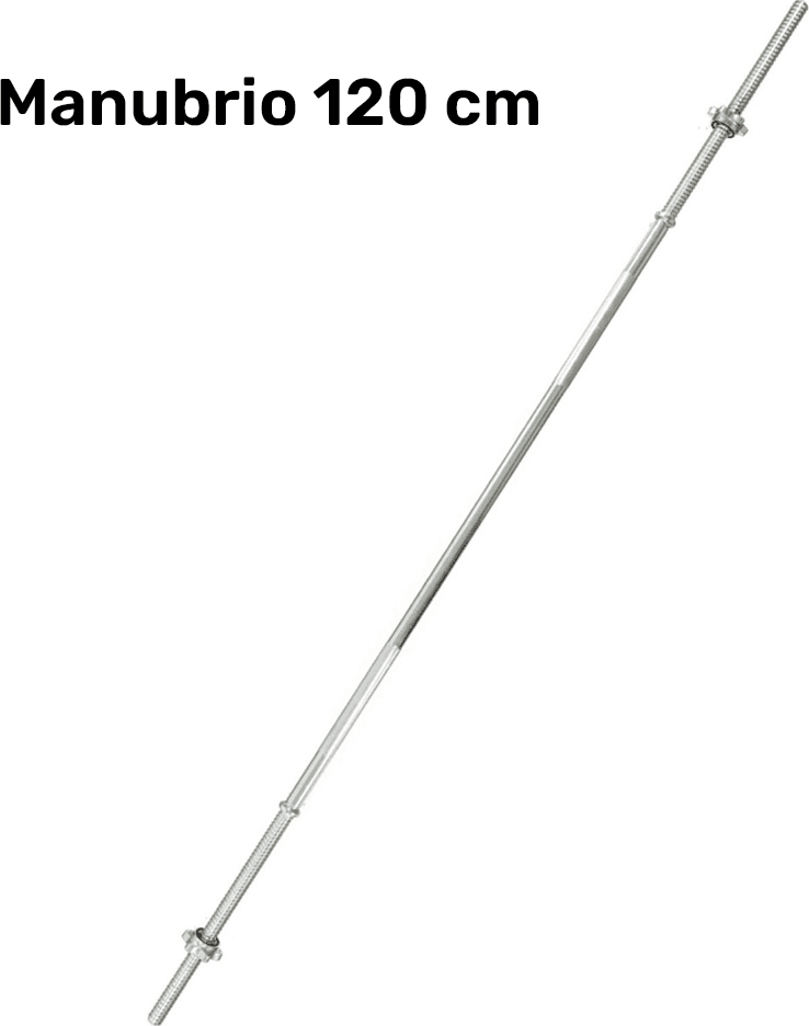 BARRA BILANCIERE LUNGHEZZA 120 CM ANTISCIVOLO ACCIAIO CROMATO PALESTRA FITNESS - 2