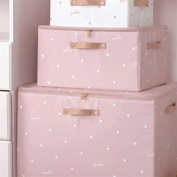 BOX SCATOLA SALVASPAZIO ARMADIO CONTENITORE PORTA OGGETTI ORGANIZER 55x42x30 CM - 2