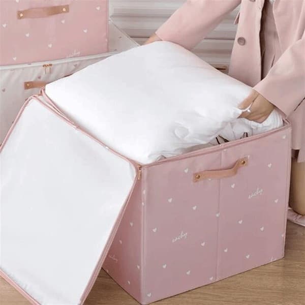 BOX SCATOLA SALVASPAZIO ARMADIO CONTENITORE PORTA OGGETTI ORGANIZER 55x42x30 CM - 3