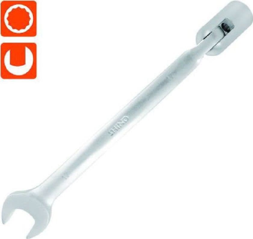 CHIAVE COMBINATA 17MM FISSA E A BUSSOLA POLIGONALE CON SNODO CROMO VANADIO 97565 - 2