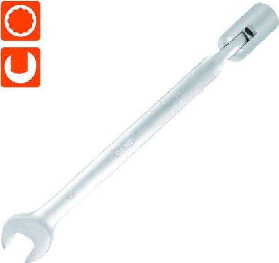 CHIAVE COMBINATA 12MM FISSA E A BUSSOLA POLIGONALE CON SNODO CROMO VANADIO 97560 - 2