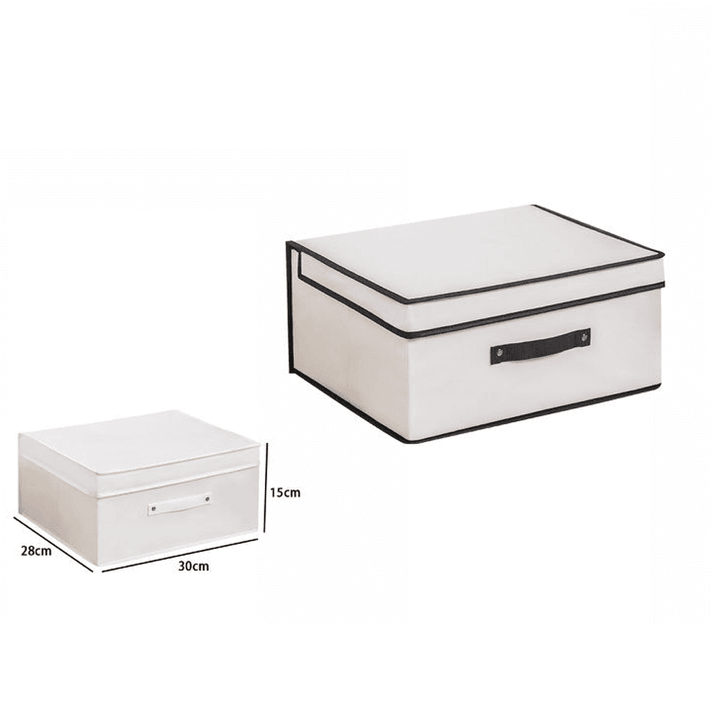 BOX SCATOLA SALVASPAZIO ARMADIO CONTENITORE PORTA OGGETTI ORGANIZER 30x28x15 CM - 2