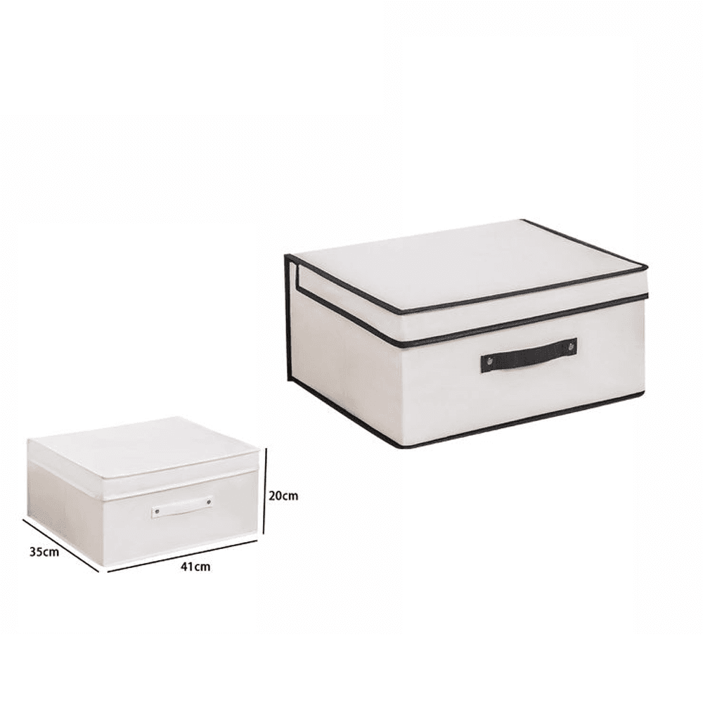 BOX SCATOLA SALVASPAZIO ARMADIO CONTENITORE PORTA OGGETTI ORGANIZER 41x35x20 CM - 2