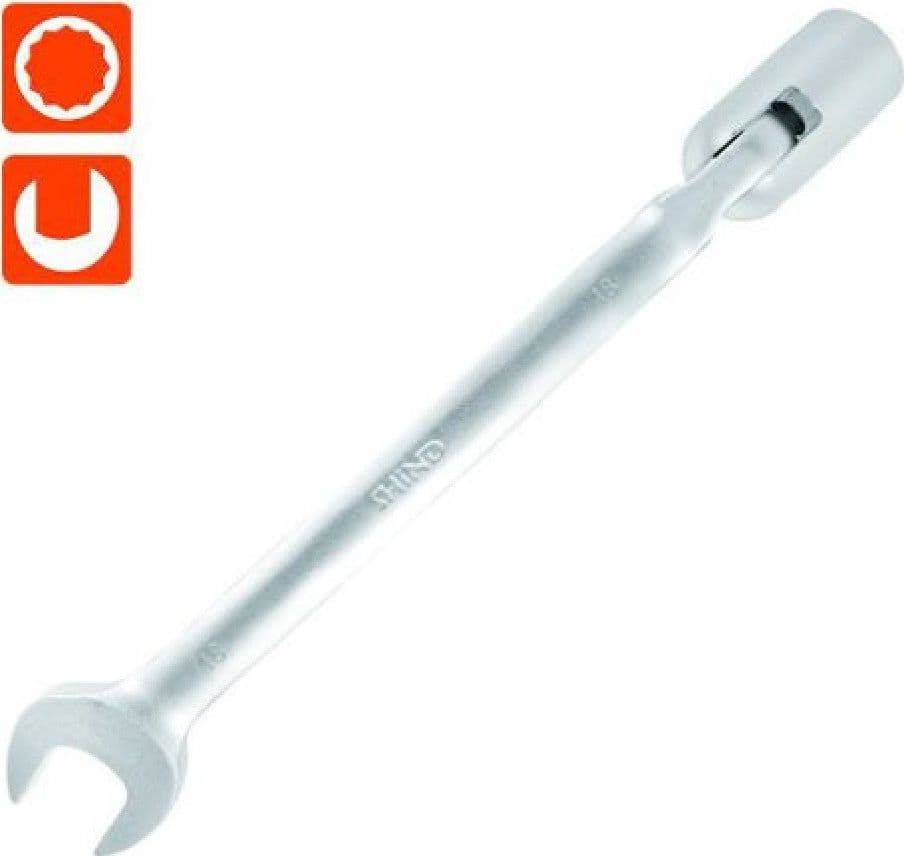 CHIAVE COMBINATA 18MM FISSA E A BUSSOLA POLIGONALE CON SNODO CROMO VANADIO 97566 - 2