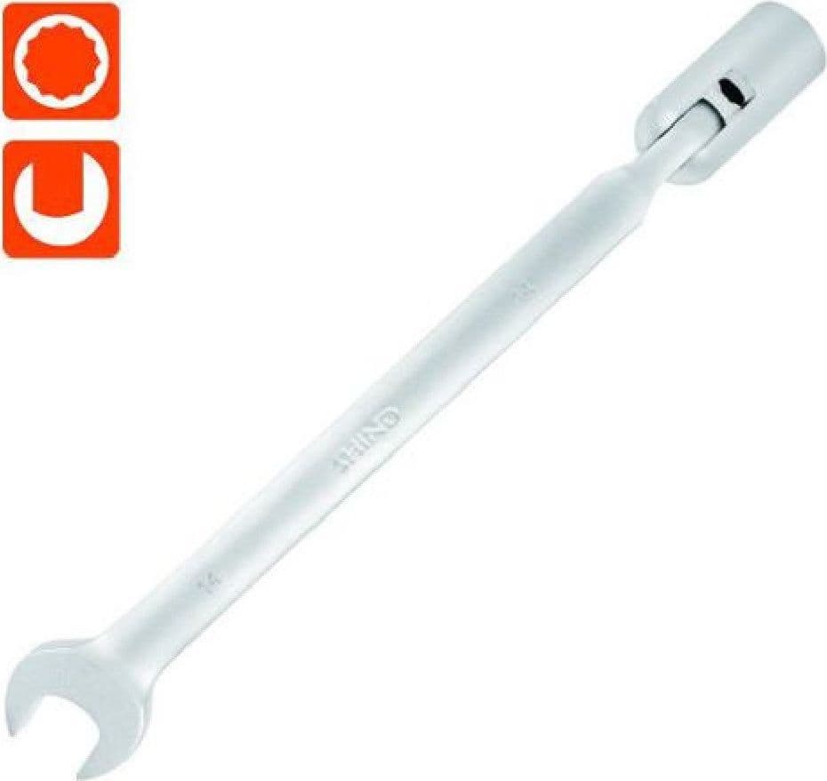 CHIAVE COMBINATA 14MM FISSA E A BUSSOLA POLIGONALE CON SNODO CROMO VANADIO 97562 - 2
