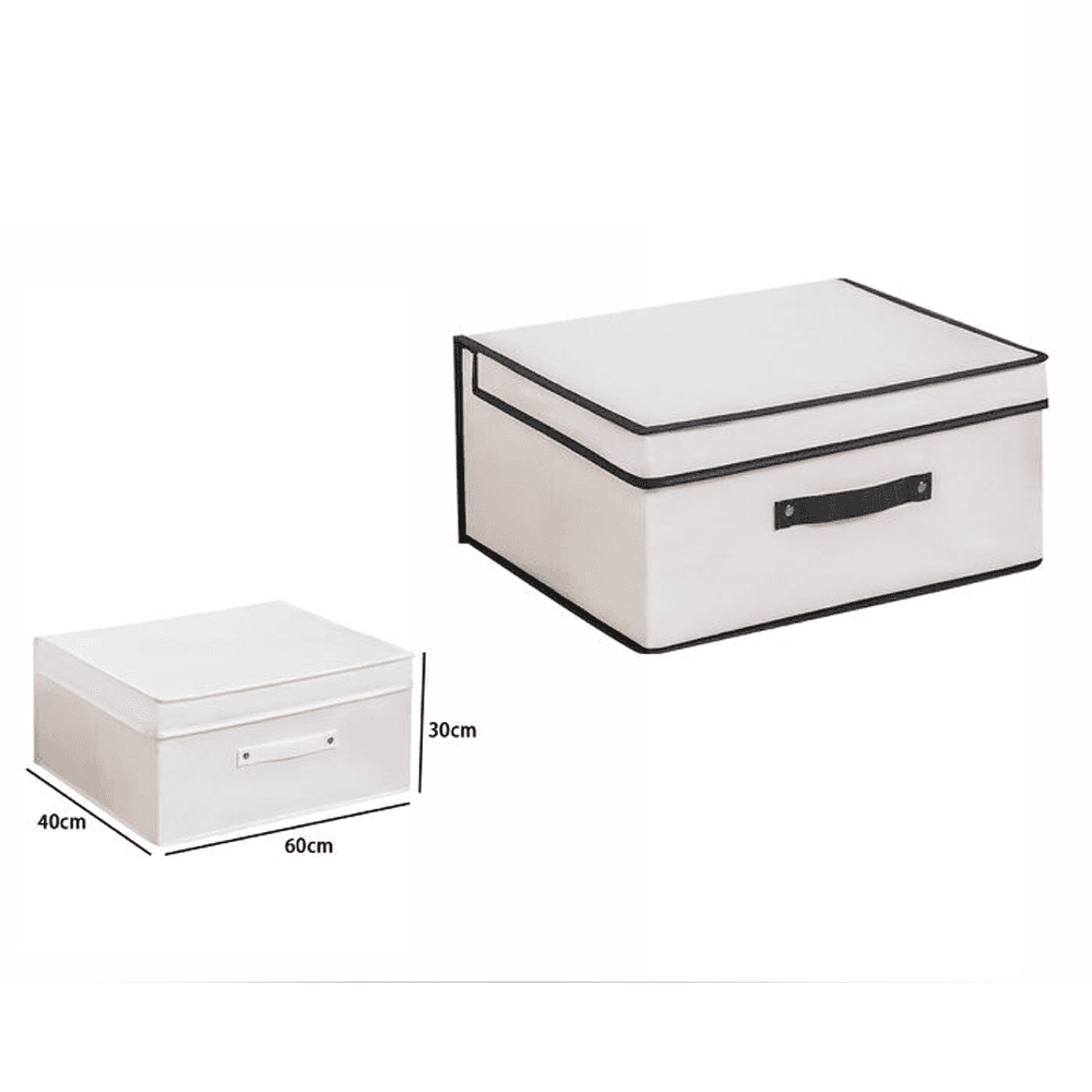 BOX SCATOLA SALVASPAZIO ARMADIO CONTENITORE PORTA OGGETTI ORGANIZER 60x40x30 CM - 2