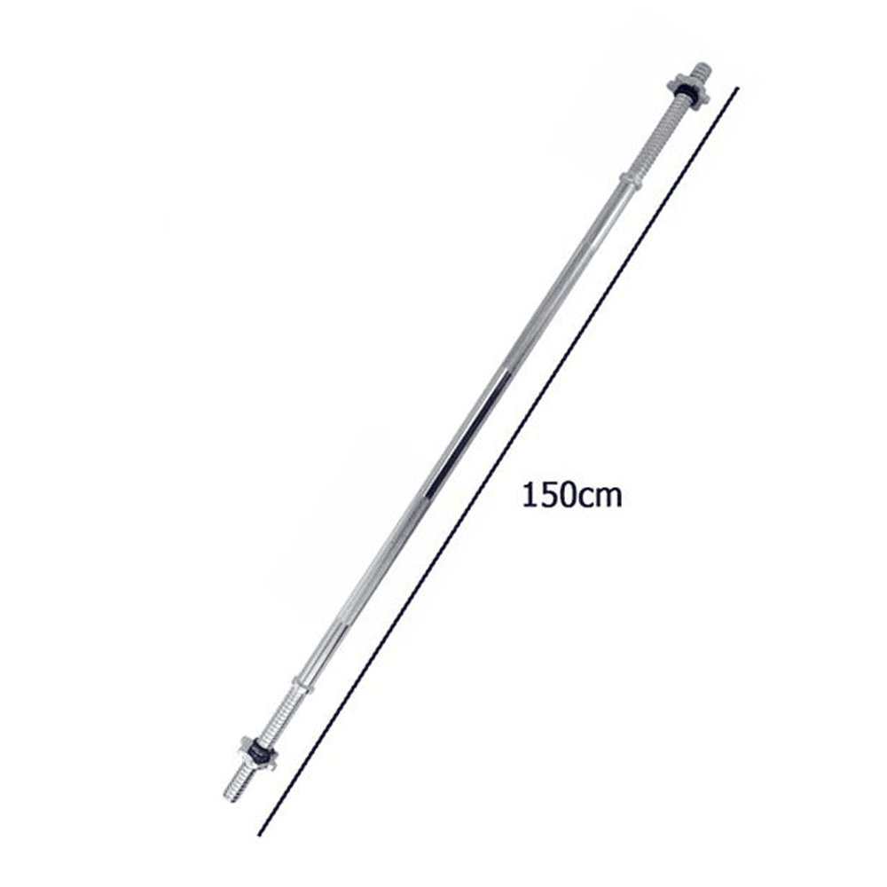 BARRA BILANCIERE LUNGHEZZA 150 CM ANTISCIVOLO ACCIAIO CROMATO PALESTRA FITNESS - 2