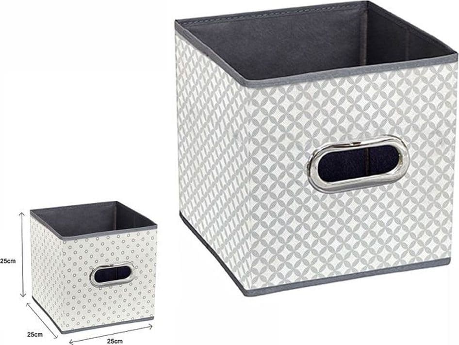 BOX SCATOLA SALVASPAZIO ARMADIO CONTENITORE PORTA OGGETTI ORGANIZER 25x25x25 CM - 6