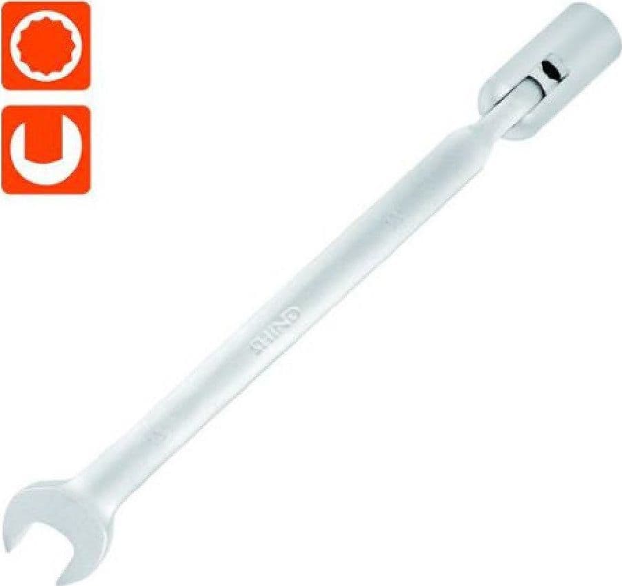CHIAVE COMBINATA 13MM FISSA E A BUSSOLA POLIGONALE CON SNODO CROMO VANADIO 97561 - 2