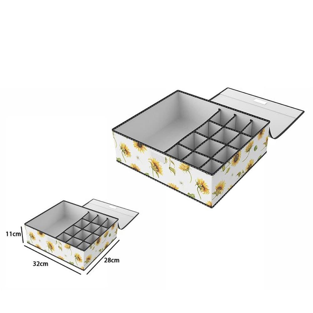 BOX SCATOLA SALVASPAZIO 12 GRIGLIE TASCHE VANI PORTA OGGETTI ORGANIZER 32x28x11 - 2