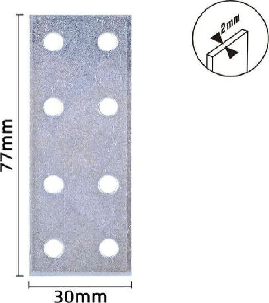 SET 4 PZ LASTRINE LASTRINA PIASTRA DI GIUNZIONE 77X30X2 MM CON VITI MOBILI 57138 - 2