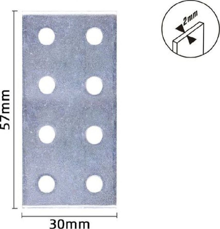 SET 4 PZ LASTRINE LASTRINA PIASTRA DI GIUNZIONE 57X30X2 MM CON VITI MOBILI 57137 - 2