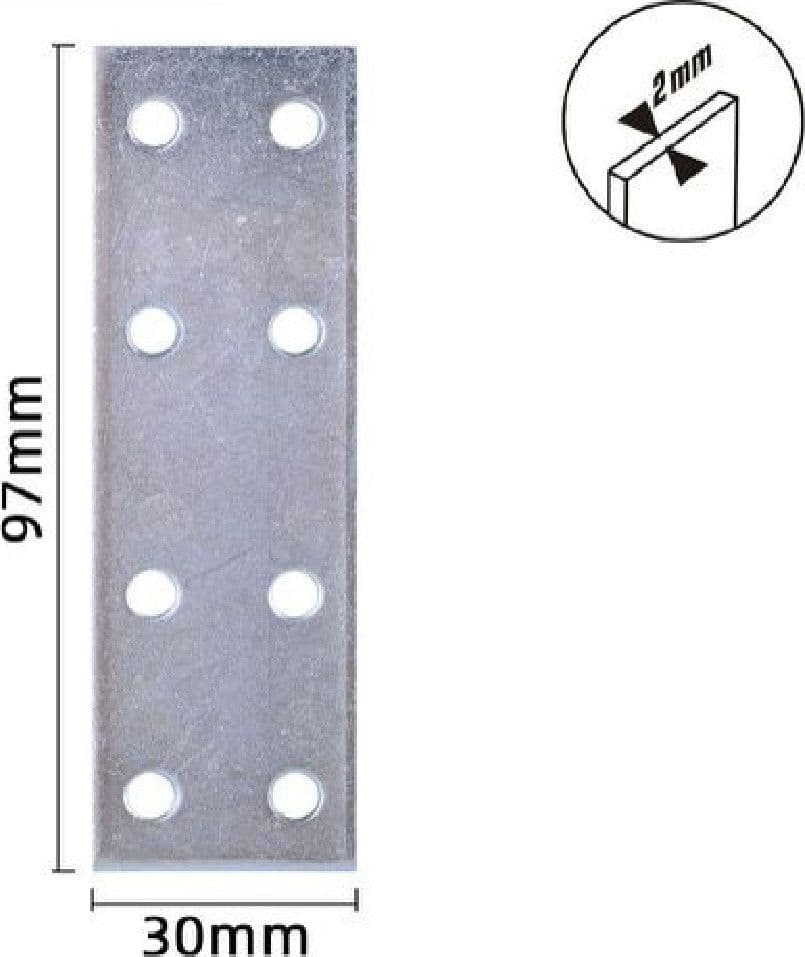 SET 4PZ LASTRINE LASTRINA PIASTRA DI GIUNZIONE 97X30X2 MM CON VITI MOBILI 57139 - 2