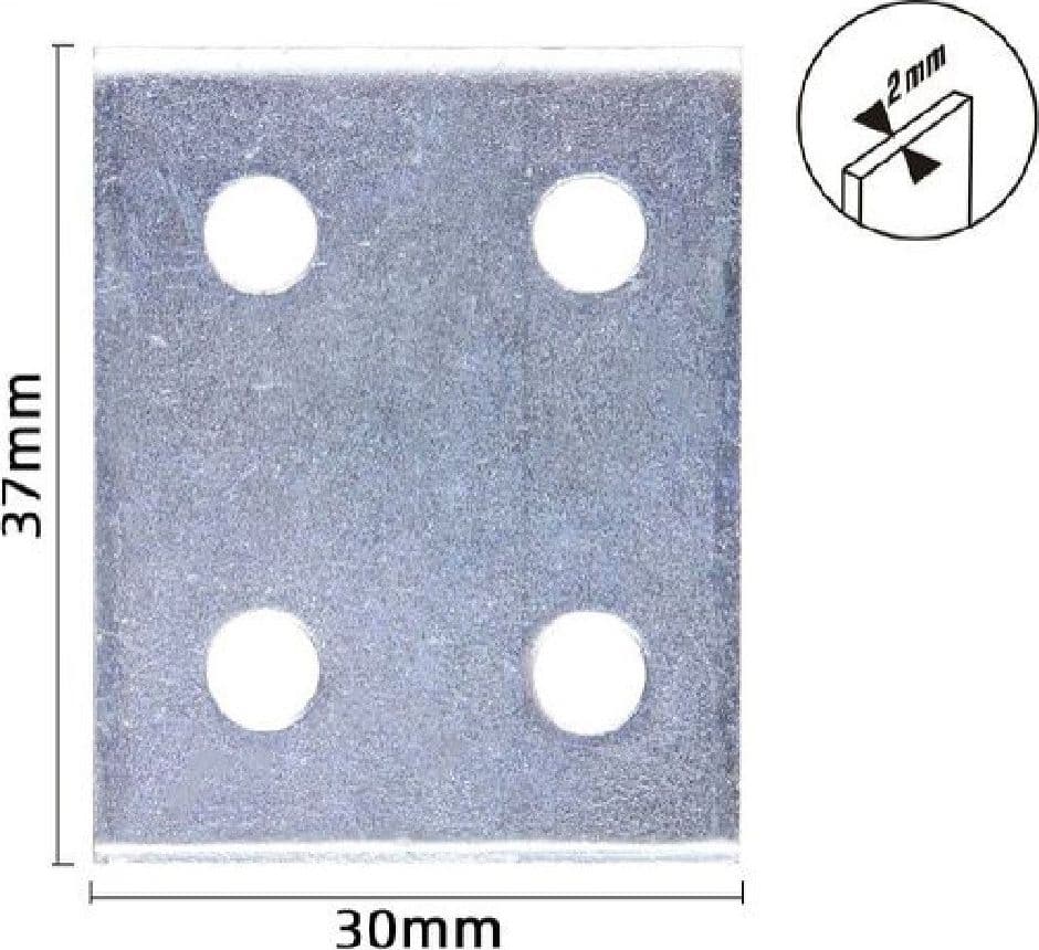 SET 4 PZ LASTRINE LASTRINA PIASTRA DI GIUNZIONE 37X30X2MM CON VITI MOBILI 57136 - 2